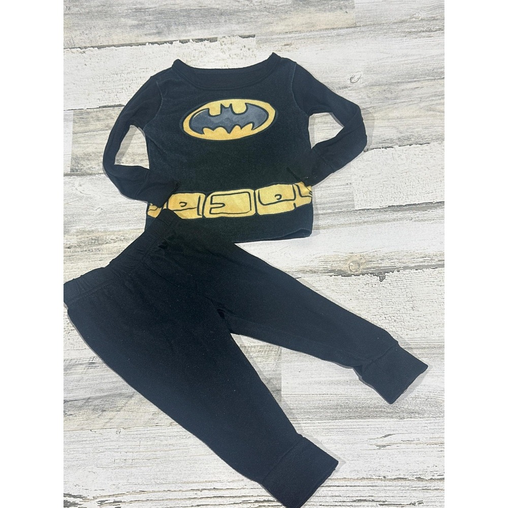 DC Comics Batman Pajama Set Fits‎ Like Boys 12-18M Black Graphic 2pc